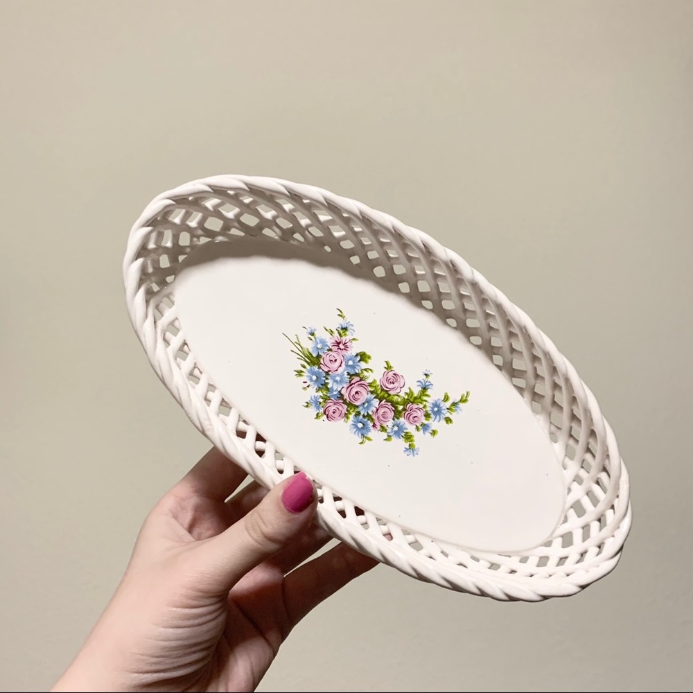 Vintage floral basket